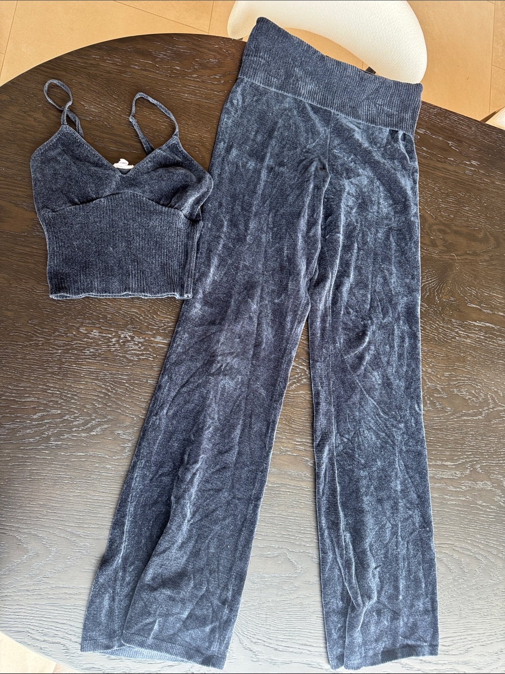 Garage Charcoal chenille Crop Cami